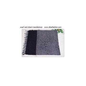 leopard pattern jacquard scarf and shawl