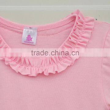 Hot Sale Pure Pink Ruffle Baby Winter Flower Romper Boutique Outfits Long Sleeve Fall Soft Baby Cotton Romper Wholesale photo-2