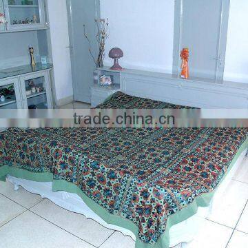 Handmade Mirror Work Embroidery Bedspread Bedcover