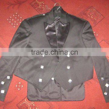 Scottish Prince Charlie Jacket with 5 Button Vest & black Tie