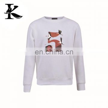 2017 fashion custom printing cotton round neck sport sweatshirt for men