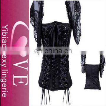 women undergarments mesh bodysuit steel boned latex corset