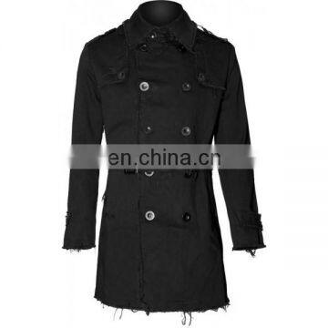 Misere Gothic Men Military Style Short Coat Punk Fashion Long Jacket