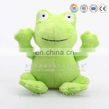 Lovely plush green frog toy with crown & plush frog keychains toys