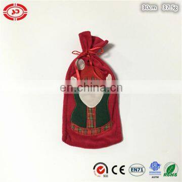 Xmas red gift bag kids funny soft fleece candy bag