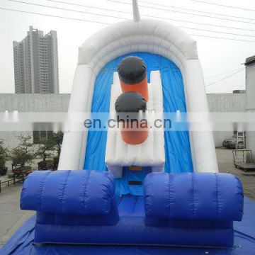 Small Inflatable Sinking titanic water slide /titanic inflatable slide /inflatable titanic slide for sale