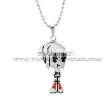 Fashion custom cartoon girls stainless steel pendant 41*20mm