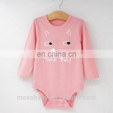 Newborn Baby Romper Long Sleeves Soft Cotton Baby Girl Pink Dog Printing Bodysuit Baby Shower Gift