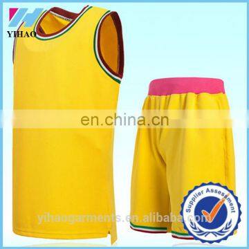 Dongguan Yihao Latest Basketball Jerseys Plain Design Wholesale Brand Basketball Uniforms Plus Size 2015