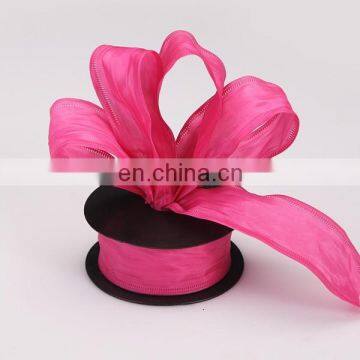 2015 China Supplier Interior Decoration Thin Red Ribbon Glitter Red Gift Ribbon