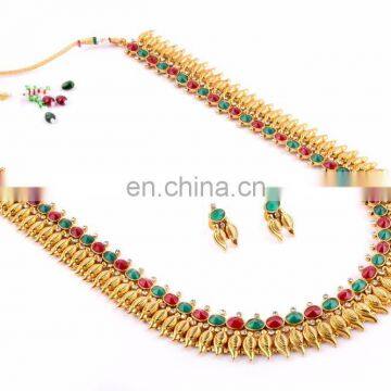 Gold Plated Laxmi Coin Jewellery-Indian Traditional Jewellery Set -Long Rani Haar Harem Necklace photo-3