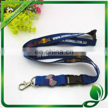 flat polyester lanyard with logo button