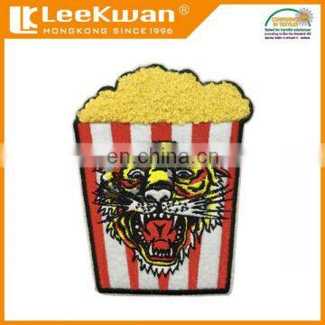 Popcorn &Tiger Chenille Custom Embroidery Pin-on Patch/Sticky Patch