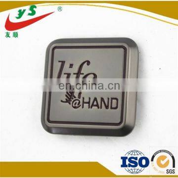 square decorative metal plate custom logo for wallet