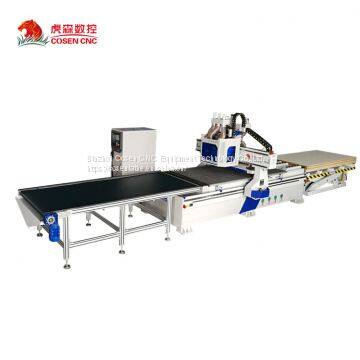 Double heads wood door drilling and milling cnc router