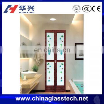 Bathroom Customized Space-Saving Aluminum Frame Tempered Glass Bifold Door