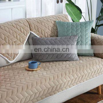 Hot Sale Plush Antiskid Sofa Cover Set, Modern Simple Style Sofa Mat For Living Room photo-3
