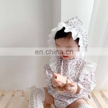 Infant and Young Girl Korean Version of Small Baby Floral Lotus Leaf Princess Wind Bag Fart Clothes Newborn Triangle Climbing