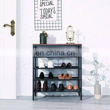 Custom Design Indoor Vertical Wood 3 Tier Shoe Storage Rack 4 Layers Shoe Rack Online for Sale photo-4