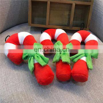 Teddy Puppy Molar Bite-resistant Christmas Candy Cane Dog Toy Squeaky Pet Christmas Toy photo-3