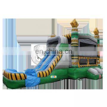 popular commercial grade inflatable double dual 2 lane toxic bounce house water combo