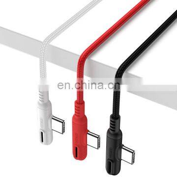 JOYROOM 90 Degree Right Angle Gaming USB cable LED Nylon Braided Sync Charge Double USB Data Cable