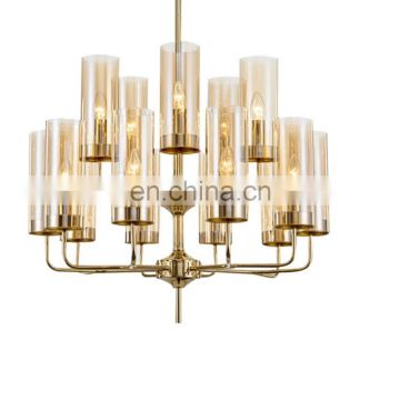 New Design Gold Brass Chandeliers Lighting Glass Pendant Light for Room