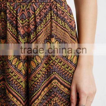 Abstract Chevron Print Wide-Leg Culottes Women Clothes