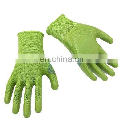 13 Gauge Zebra Stripe Green Nitrile Dip Hand Gloves for Industry