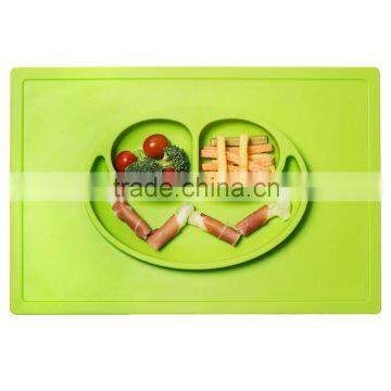  China Silicone Mat Smile Shape Pet Food Mat Rubber Pet Feeding Mat