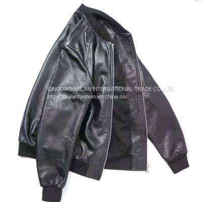 Men's Cowhide Baseball Jacket photo-3