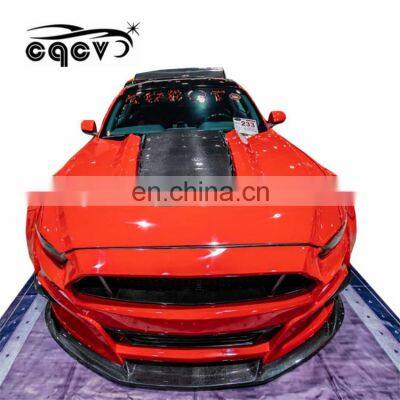 Wide body kit for Ford Mustang in robo style front bumper front lip rear lip side skirts fender wing spoiler hood tuning parts