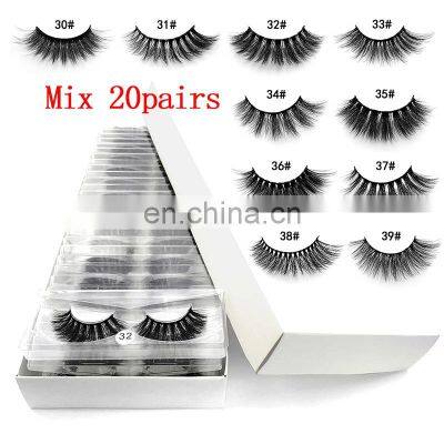 Wholesale Eyelashes 20/40/50/100Pcs 3D Mink Lashes Natural Mink Eyelashes Wholesale False 3D Makeup Magnetic False In photo-3