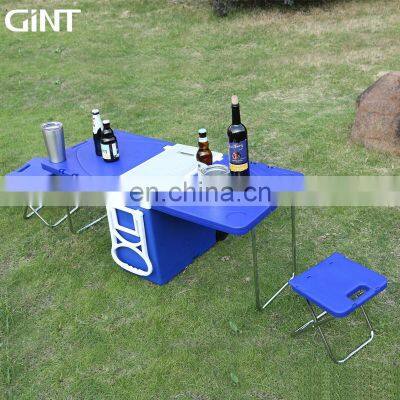 GiNT Wholesale Cheap price Insulation Cooler Box Hard Coolers Portable Table 2 Chairs Ice Chest for Outdoor