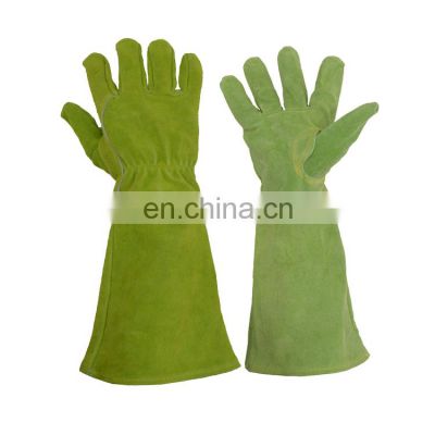 HANDLANDY Puncture Resistance Long cuff green sleeve Thorn proof glove for Rose Pruning Ladies Gardening Gloves