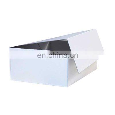 Custom cardboard paper white magnet gift packaging box with magnetic closure lid