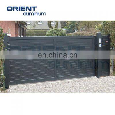 Front outdoor design decorative courtyard sliding main gates in aluminum