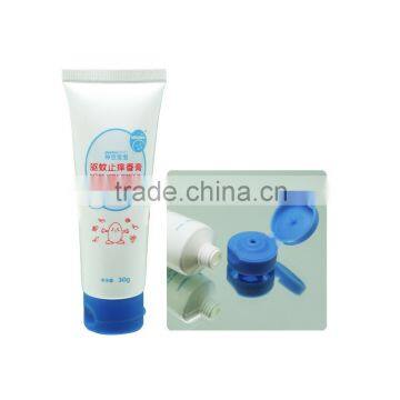 25mm Soft touch plastic PE cosmetic tube,white tube sample packaging plastic tube flip top cap