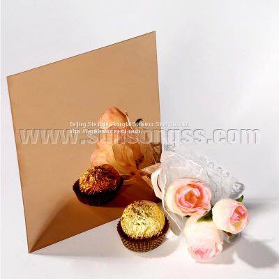 Super Mirror Gold Rose Stainless Steel Sheet     Decoration Stainless Steel Sheets      Stainless Steel Sheet Manufacturer