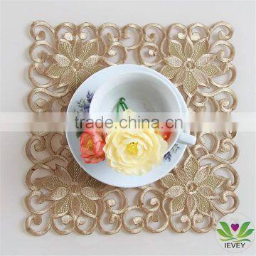 wholesale golden modern hand embroidery designs lac wdding tablecloth