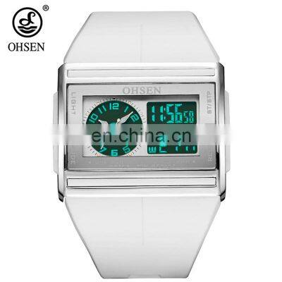 OHSEN AD0518 Men Quartz Watch LED Dual Digital Luminous Hands Wristwatch photo-2