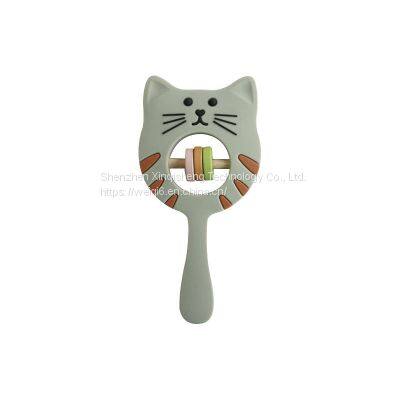 Food Grade Silicone Cat Rattle Hanging Toy Hanging Spiral Rattle Cart Pendant Baby Teething Toys photo-4