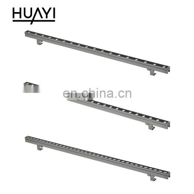 HUAYI New Product IP65 Waterproof 18w 24w 36w Outdoor Building Decoration RGB LED Linear Wall Washer