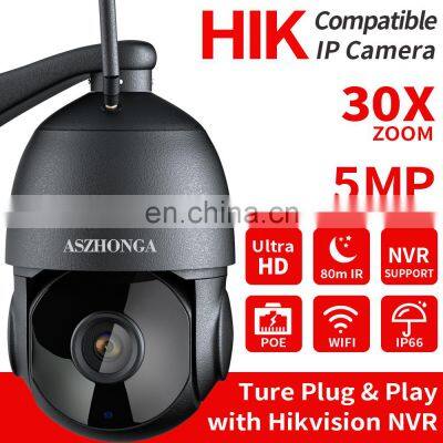 5MP POE Wireless WIFI Security IP Camera HD 30X Zoom PTZ Outdoor Home Surveillance Dome Cam CCTV 80M IR Night Vision CamHipro photo-2