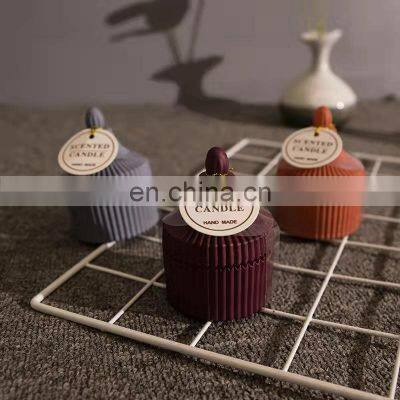 Hot Sale Luxury Wedding Christmas Romantic Candles Natural Aroma Soy Wax Crystal Scented Yurt Glass Candle With Lid photo-5