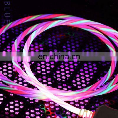 Good Price Braided Nylon Flowing Light 3 In 1 USB Magnetic Fast Charging Cable 2M For IOS Android Type C photo-4