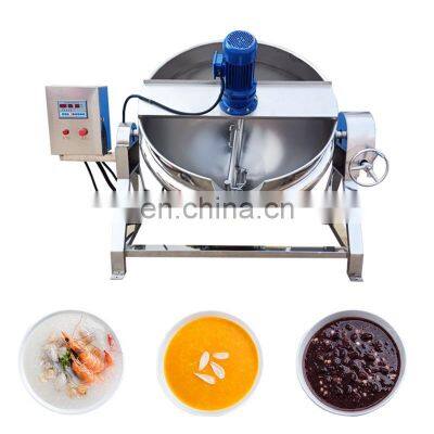 Double Boiler Pot Boil Porridge Vertical 1000 500 L Cook Steam Jacketed Kettle With Agitator Stirrer Electric