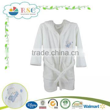 100% polyester coral fleece bathrobe with hood for kids