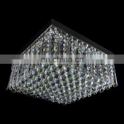 Wholesale modern chandeliers K9 crystal flush mount ceiling light hotel lobby LED ceiling lamp luxury