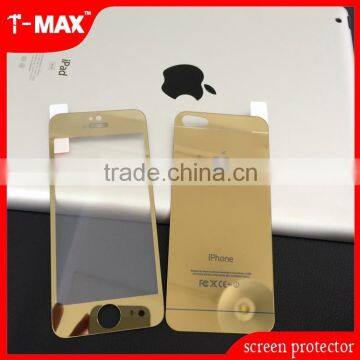 clear gold tempered glass screen protector for iphone5 0.3mm 2.5D shine glass with factory price